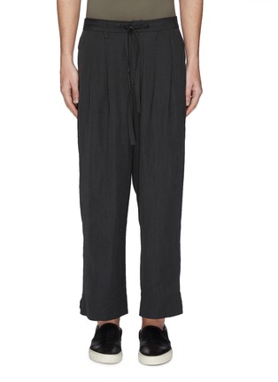 Main View - Click To Enlarge - ATTACHMENT - Pleated stripe drop crotch jogging pants