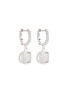 Main View - Click To Enlarge - ROBERTO COIN - 'New Barocco' diamond 18k white gold square drop earrings