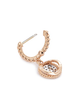Detail View - Click To Enlarge - ROBERTO COIN - 'New Barocco' diamond 18k rose gold circle drop earrings
