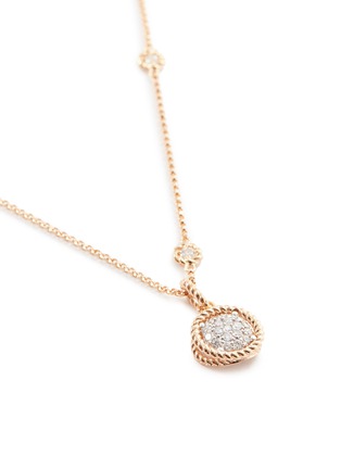 Figure View - Click To Enlarge - ROBERTO COIN - 'New Barocco' diamond 18k rose gold circle pendant necklace
