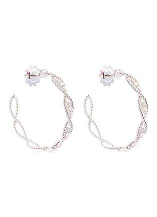 Main View - Click To Enlarge - ROBERTO COIN - 'New Barocco' diamond 18k white gold hoop earrings