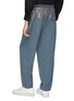 Back View - Click To Enlarge - ETHOSENS - Contrast waistband wool jogging pants