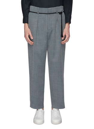 Main View - Click To Enlarge - ETHOSENS - Belted pleated wool pants