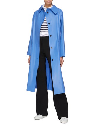 Figure View - Click To Enlarge - KASSL - Coated cotton blend trenchcoat
