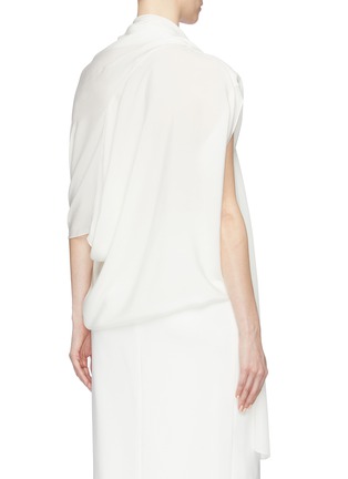 Back View - Click To Enlarge - POIRET - Scarf panel drape silk charmeuse top