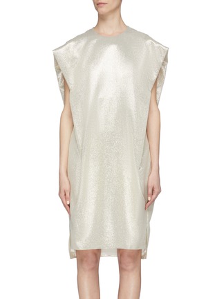 Main View - Click To Enlarge - POIRET - Silk blend lamé shift dress