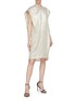 Figure View - Click To Enlarge - POIRET - Silk blend lamé shift dress
