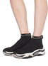 Figure View - Click To Enlarge - ASH - 'Addict Stretch' chunky outsole sock knit high top sneakers