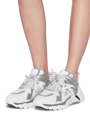 Figure View - Click To Enlarge - ASH - 'Flash' chunky outsole leather panel mesh sneakers
