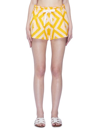 Main View - Click To Enlarge - LEM LEM - 'Biruhi' geometric print drawstring shorts