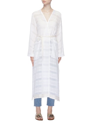 Main View - Click To Enlarge - LEM LEM - 'Kelali' belted stripe robe