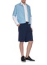 Figure View - Click To Enlarge - GOETZE - 'Carter' cotton-linen seersucker shorts