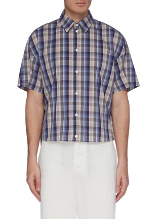 Main View - Click To Enlarge - GOETZE - 'Lucky' check plaid boxy short sleeve shirt