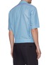 Back View - Click To Enlarge - GOETZE - 'Ronny' chest pocket stripe zip short sleeve shirt