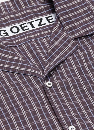  - GOETZE - 'Larry' colourblock layered sleeve check plaid shirt