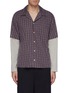 Main View - Click To Enlarge - GOETZE - 'Larry' colourblock layered sleeve check plaid shirt