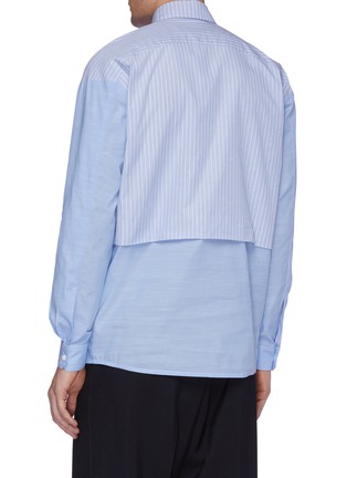Back View - Click To Enlarge - GOETZE - 'Grant' stripe panel layered shirt