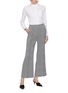 Figure View - Click To Enlarge - KHAITE - 'Georgia' pintucked check twill flared pants