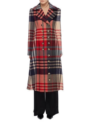 Main View - Click To Enlarge - KHAITE - 'Christina' check plaid double breasted wool-cashmere coat