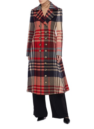 Figure View - Click To Enlarge - KHAITE - 'Christina' check plaid double breasted wool-cashmere coat