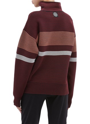 Back View - Click To Enlarge - NAGNATA - Stripe organic cotton ottoman knit turtleneck sweater