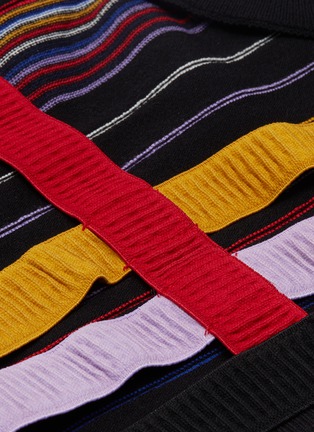  - NAGNATA - Strappy back stripe organic cotton knit performance cropped top