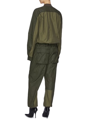 Back View - Click To Enlarge - HAIDER ACKERMANN - Panelled zip front coated twill jumpsuit