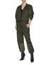 Figure View - Click To Enlarge - HAIDER ACKERMANN - Panelled zip front coated twill jumpsuit