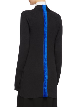 Back View - Click To Enlarge - HAIDER ACKERMANN - Contrast velvet stripe back long open cardigan