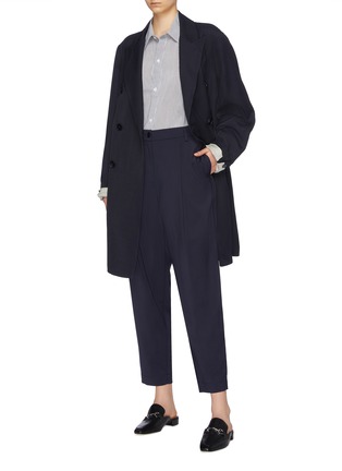 Figure View - Click To Enlarge - BARENA - 'Petrona' peaked lapel double breasted trench coat