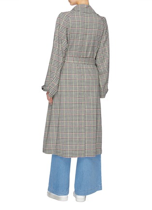 Back View - Click To Enlarge - BARENA - 'Vaghezza' belted tartan plaid coat