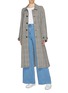 Figure View - Click To Enlarge - BARENA - 'Vaghezza' belted tartan plaid coat
