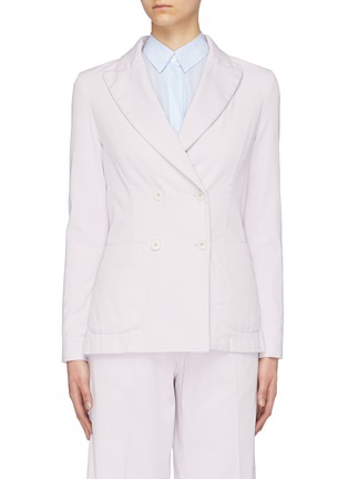 Main View - Click To Enlarge - BARENA - 'Dalia' peaked lapel double breasted twill blazer