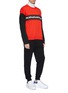 Figure View - Click To Enlarge - MC Q - 'Metal Repeat' logo embroidered colourblock sweater