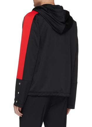 Back View - Click To Enlarge - MC Q - Logo patch colourblock sleeve hooded track jacket