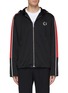 Main View - Click To Enlarge - MC Q - Logo patch colourblock sleeve hooded track jacket