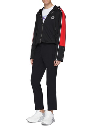 Figure View - Click To Enlarge - MC Q - Logo patch colourblock sleeve hooded track jacket