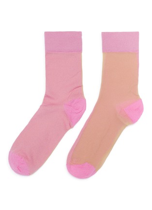 Main View - Click To Enlarge - HYSTERIA - 'Flippa' colourblock ankle socks