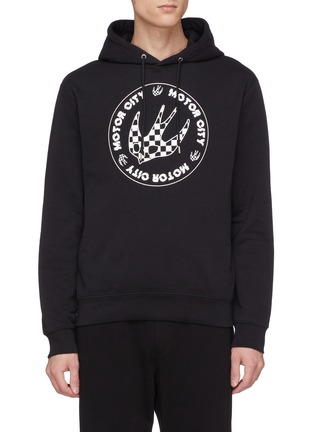 Main View - Click To Enlarge - MC Q - Checkerboard swallow print hoodie