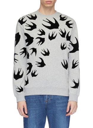 Main View - Click To Enlarge - MC Q - Swallow velvet flock print sweatshirt