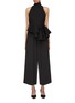 Main View - Click To Enlarge - SOLACE LONDON - 'Rosa' belted ruffle peplum wide leg jumpsuit
