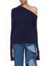 Main View - Click To Enlarge - SOLACE LONDON - 'Varese' split cuff one-shoulder rib knit top