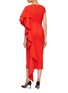 Back View - Click To Enlarge - SOLACE LONDON - 'Alora' asymmetric ruffle drape dress