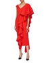 Figure View - Click To Enlarge - SOLACE LONDON - 'Alora' asymmetric ruffle drape dress