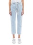 Main View - Click To Enlarge - MIRA MIKATI - Rope belted zigzag embroidered jeans