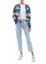 Figure View - Click To Enlarge - MIRA MIKATI - Rope belted zigzag embroidered jeans