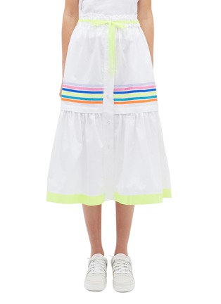 Main View - Click To Enlarge - MIRA MIKATI - Button front stripe tiered skirt