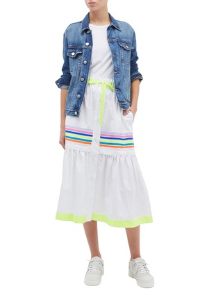 Figure View - Click To Enlarge - MIRA MIKATI - Button front stripe tiered skirt