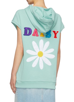 Back View - Click To Enlarge - MIRA MIKATI - Daisy chenille patch sleeveless hoodie