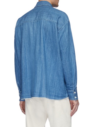 Back View - Click To Enlarge - OUR LEGACY - Flap pocket oversized stonewashed denim shirt
